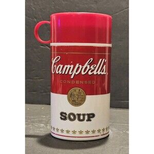 Vintage Campbell's Soup Thermos – 11.5oz Classic Design – Cracked & Leaky Lid,